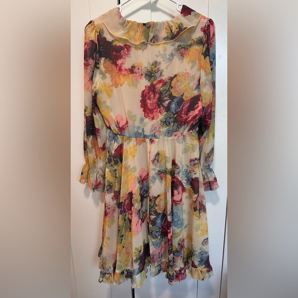 O.P.T Floral‎ Print Ruffle Tiered Midi Dress size S - Picture 7 of 11